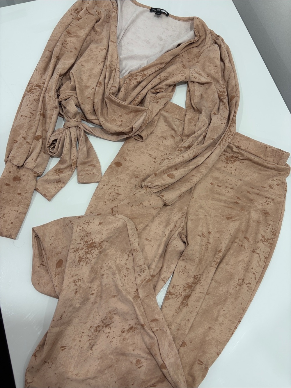 Fashion Nova Taupe Pant Set